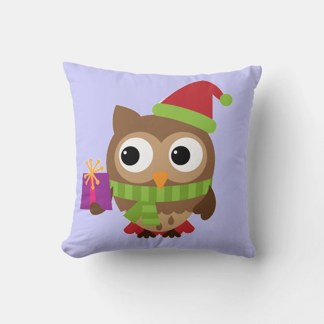 Almofada Coruja Santa Hat com Travesseiro para Presente (Frente)