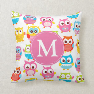 Almofada Corujas bonitos de Litte Monogrammed