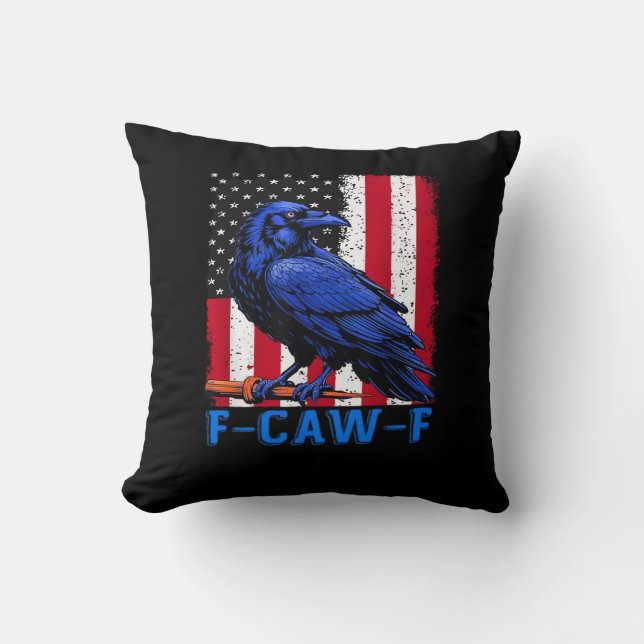 Almofada Corvo Corvo Engraçado F-Caw-F Minimal Limpo (Frente)