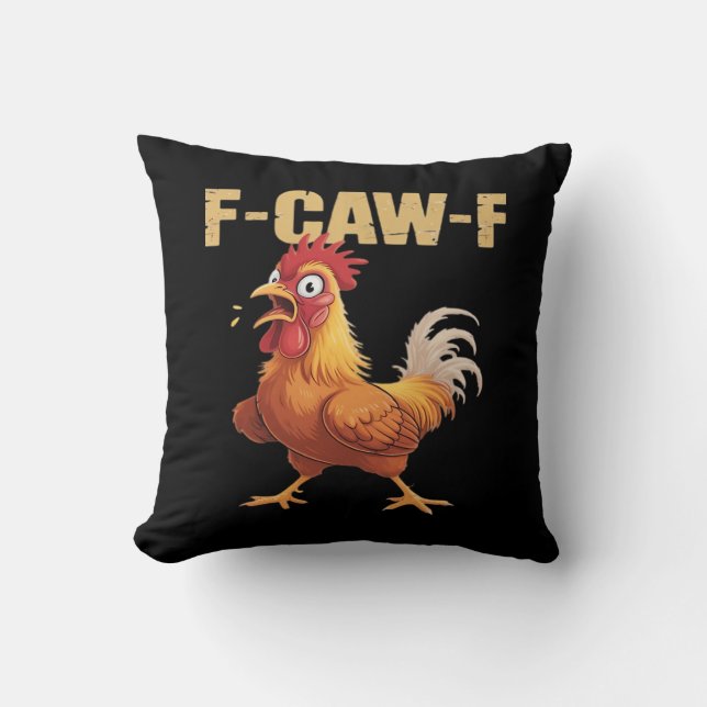 Almofada Corvo F-Caw-F Humor Gótico Engraçado (Frente)