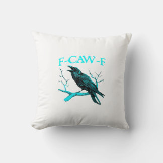 Almofada Corvo F-Caw-F Pássaro Engraçado Retro