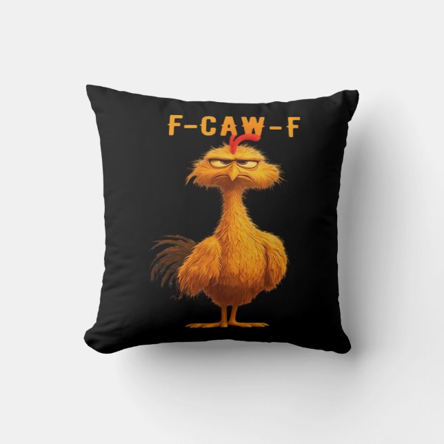 Almofada Corvo Gótico F-Caw-F Humor Divertido (Frente)