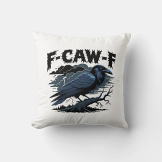 Almofada Corvo Gótico Humor Divertido F-Caw-F Essencial Min
