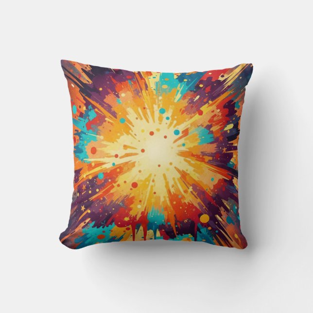 Almofada Cosmic Burst Abstract Splatter Art (Frente)