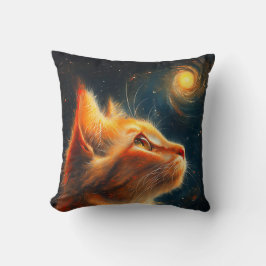 Almofada Cosmic Dreamer | Ginger Cat Stargazing