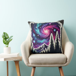 Almofada Cosmic Forest: Galaxy Meets Nature
