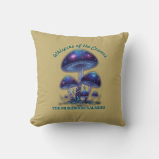Almofada Cosmic Galaxy Mushrooms • Whimsical Fantasy Fungi 