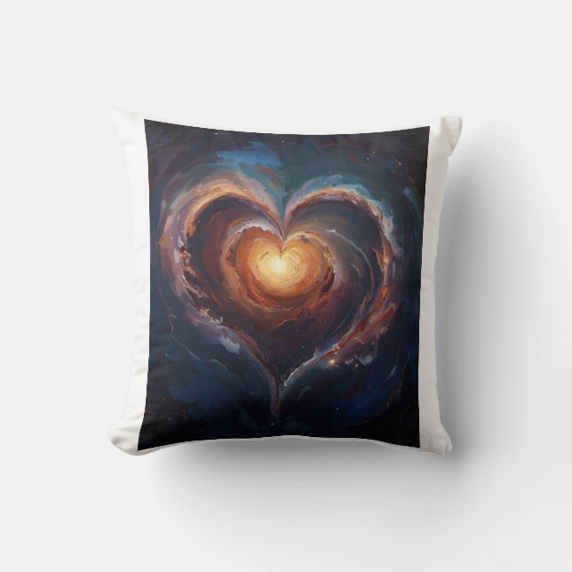 Almofada Cosmic Heart Galaxy Love Art – Universe Romance  (Frente)
