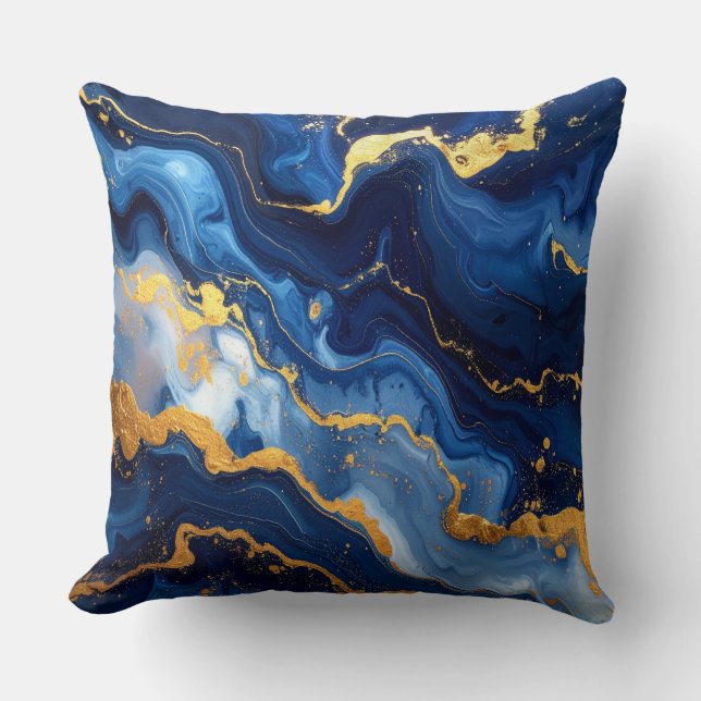 Almofada Cosmic Night Marble Abstract Cushion (Frente)