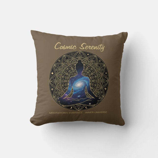 Almofada Cosmic Serenity Meditation – Galaxy Mandala  (Frente)