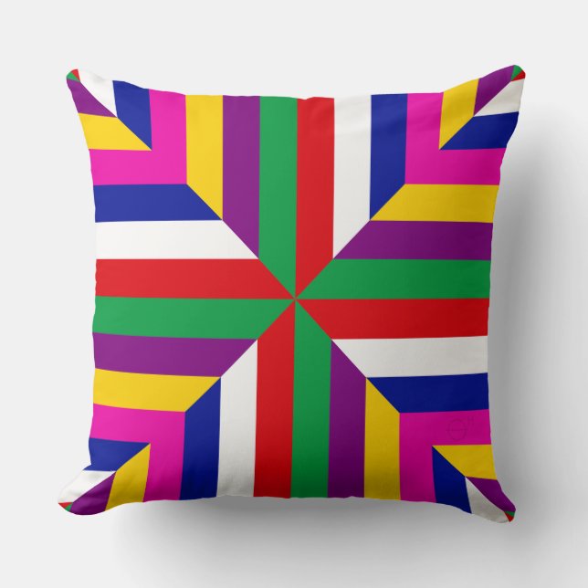 Almofada Cosmos-protótipo - Verde/Vermelho – Equilibrado (Frente)