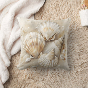 Almofada Costeira de Aquarela de Seashell