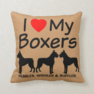 Almofada Costume Adoro Os Meus Três Boxers Dog Breed Traves
