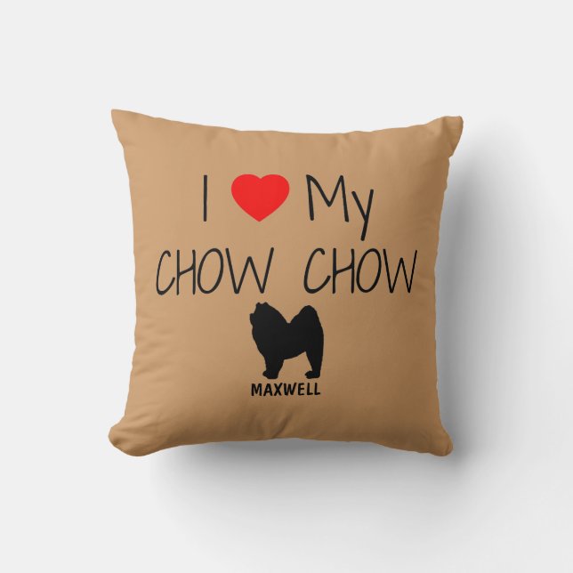 Almofada Costume Amo Meu Chow Chow (Frente)