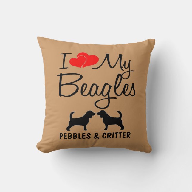 Almofada Costume Amo Meus Beagles (Frente)