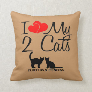 Almofada Costume Amo Meus Dois Gatos