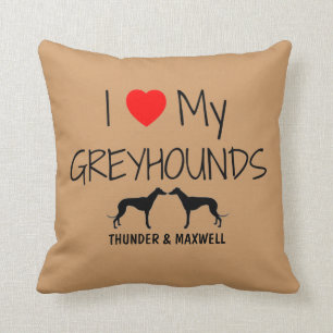 Almofada Costume Amo Meus Dois Greyhounds