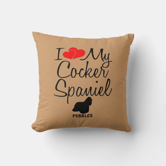 Almofada Costume Amo O Meu Espanhol De Cocker (Frente)