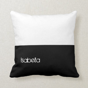 Almofada Costume que preto e branco seu nome aqui descansa