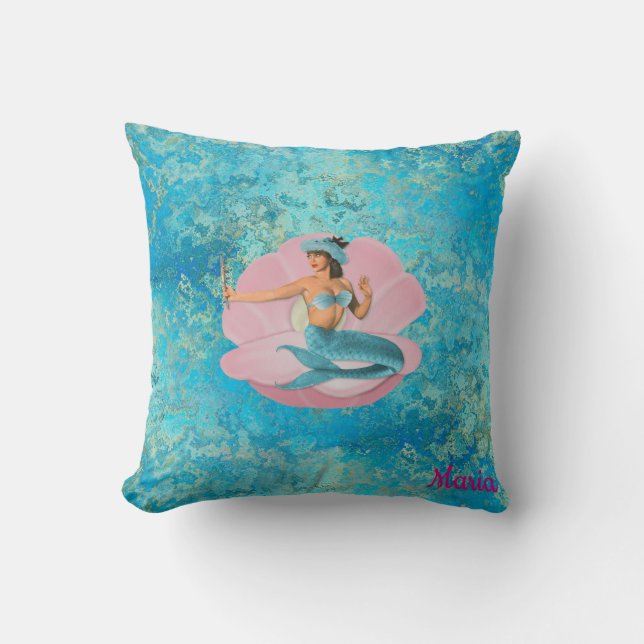 Almofada Costume, sereia em um escudo (Frente)