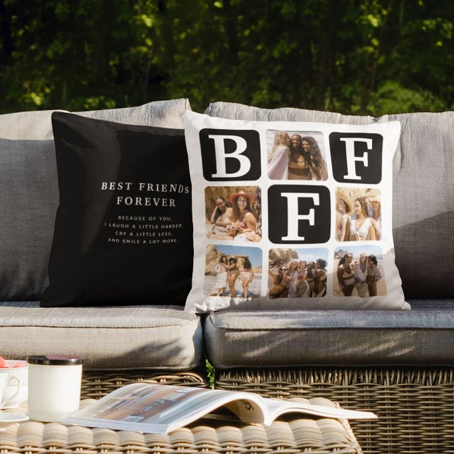 Almofada Cota BFF da Grade Multifotônica Moderna Preta (Criador carregado)