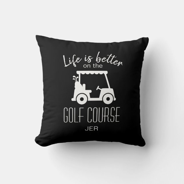 Almofada Cota do Campo de Golfe A Vida do Golfista é Melhor (Frente)
