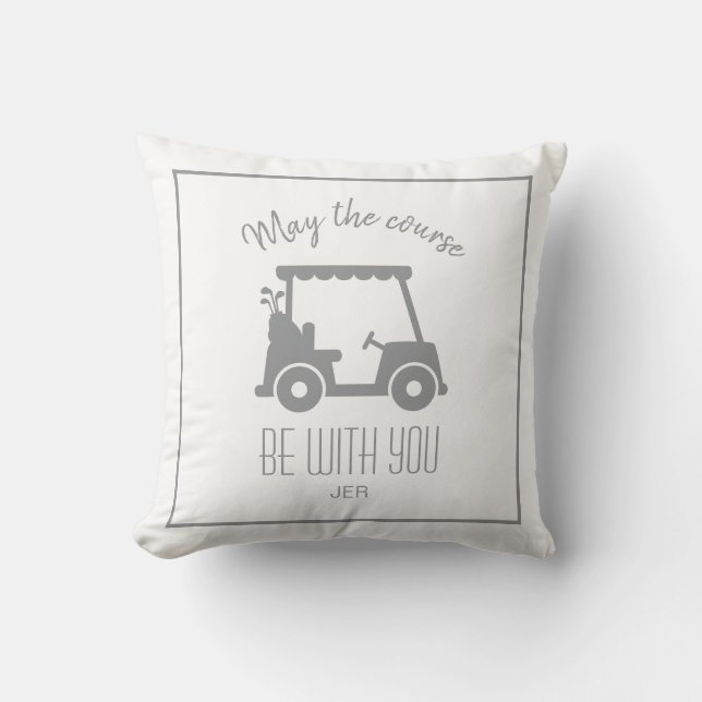 Almofada Cota do Campo de Golfe Citação do Golfista Cinza C (Frente)