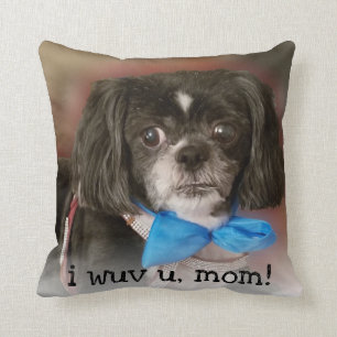 Almofada Cotação Personalizada De Foto De Pet Cute I Wuv 