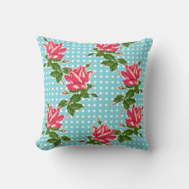 Almofada Cottage Chic Repolho Rosas e Pontos