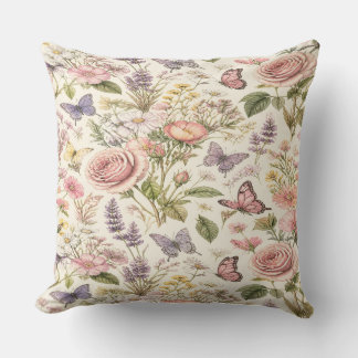 Almofada Cottagecore Butterflies Flowers Pillow