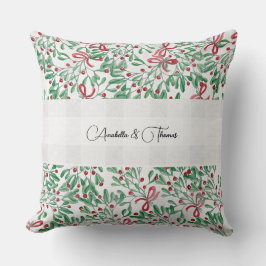Almofada Country Rustic Mistletoe Watercolor Art