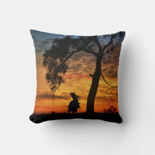 Almofada Country Western Cowboy Roping com Cavalo