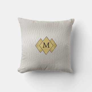 Almofada Couro Branco Clássico Personalizado Faux