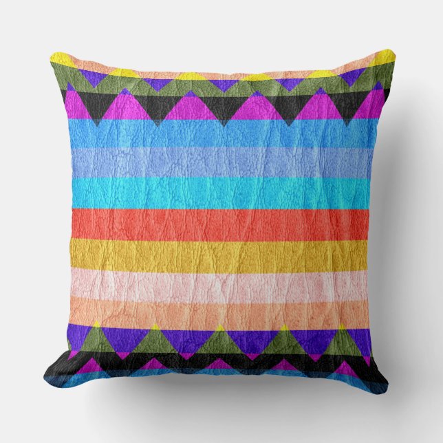 Almofada Couro crocante moderno de stripe crocante (Frente)