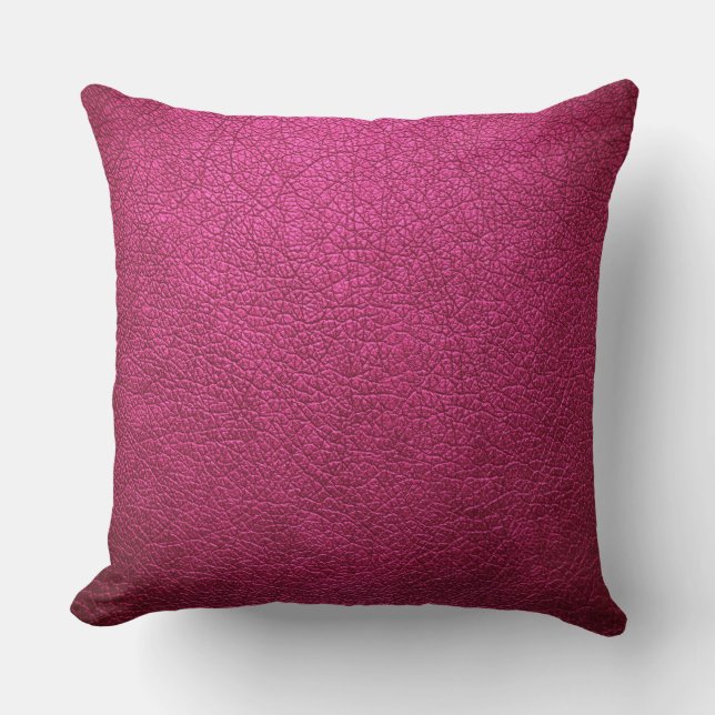 Almofada Couro Rosa Quente (Frente)