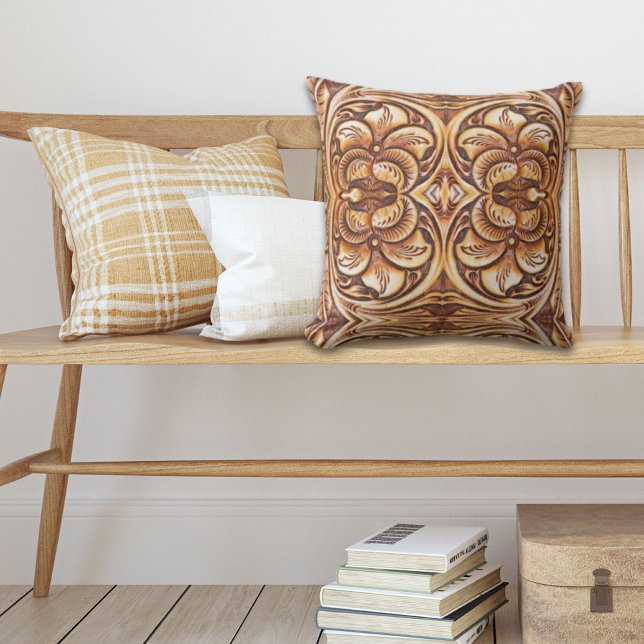 Almofada Couro-vaqueiro Vintage do Oeste (Criador carregado)