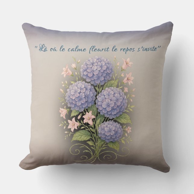 Almofada coussin carré '' là où le calme fleurit (Frente)