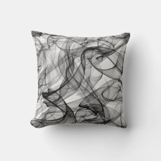 Almofada Coussin Carré Lignes Fumée Noire