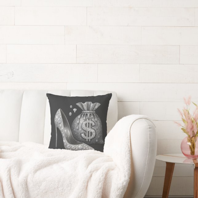 Almofada Coussin chic – Escarpin argenté scintillant  (Sofá)