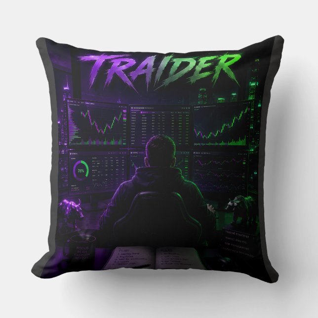 Almofada Coussin Cyberpunk TRAIDER - Gaming & Trading (Frente)