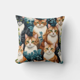 Almofada  Coussin décoratif chat motif floral