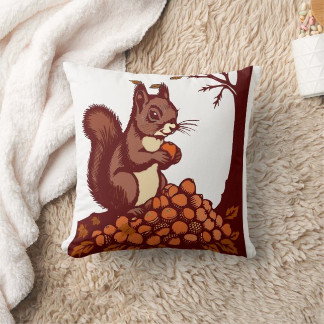Almofada 🐿️ Coussin Décoratif Écureuil d'Automne (Cobertor)