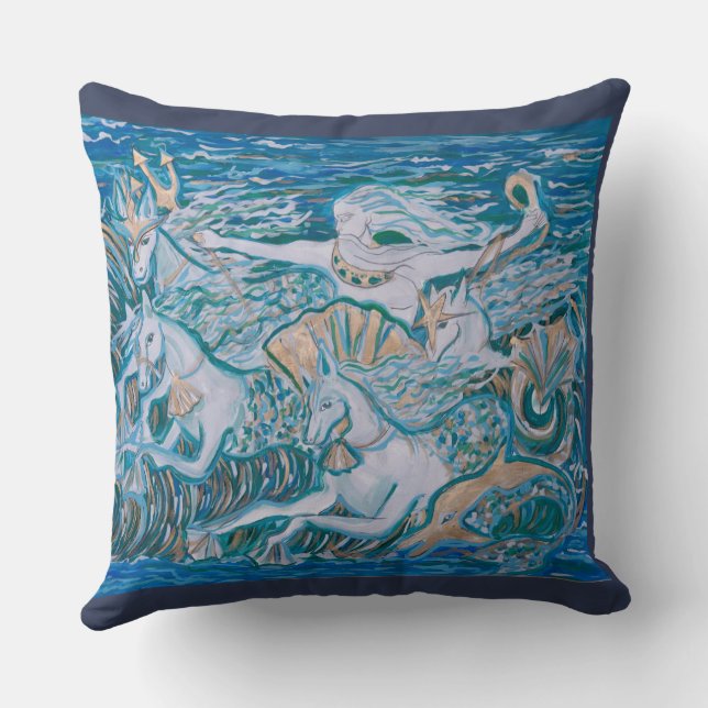 Almofada coussin décoratif thème mer poseidon (Verso)