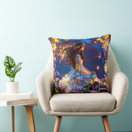 Almofada Coussin Déesse Intérieure fleurs brune