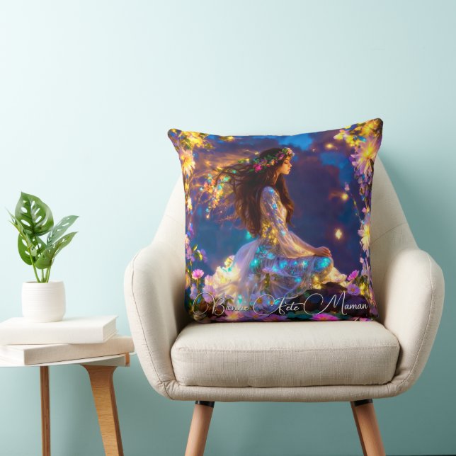 Almofada Coussin Déesse Intérieure fleurs brune (Cadeira)