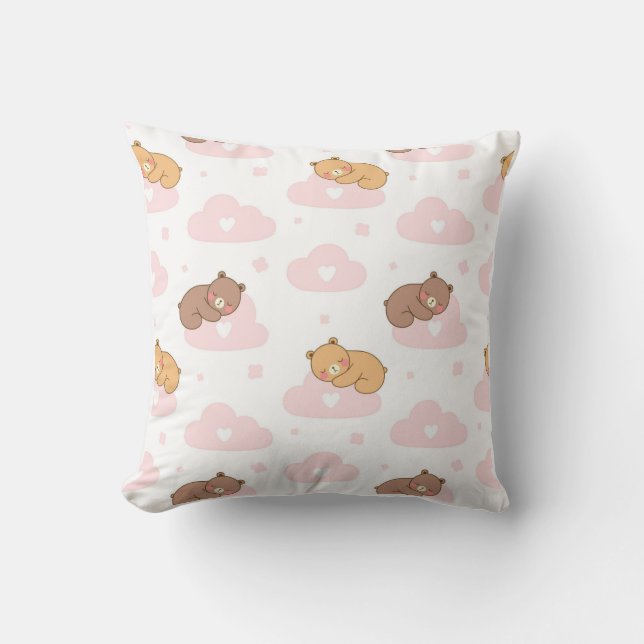 Almofada Coussin Oursons et Nuages – Décoration Douce pour  (Frente)