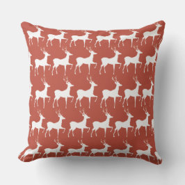 Almofada Coussin Red Reindeer Pattern Square Christmas Thro