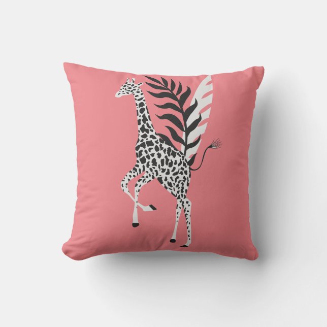 Almofada Coussin wildlife friendship - pink Giraffe cushion (Frente)