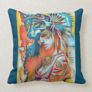 Almofada Coussin wolf head girl