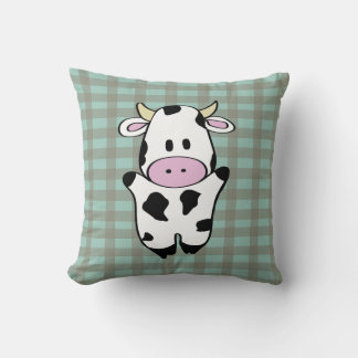 Almofada Cow, Green Gingham